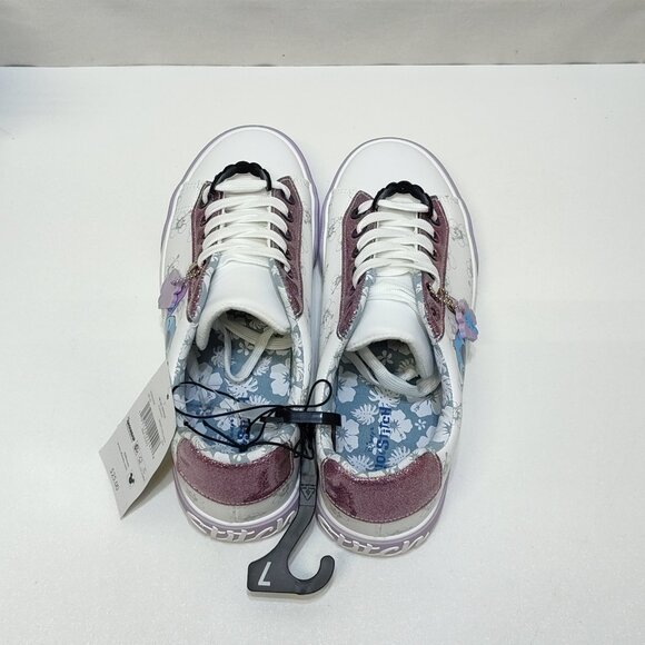 Disney Stitch Low Top Sneaker Womens Size 7 Lace Up Glitter Details By Ground Up - Picture 7 of 9